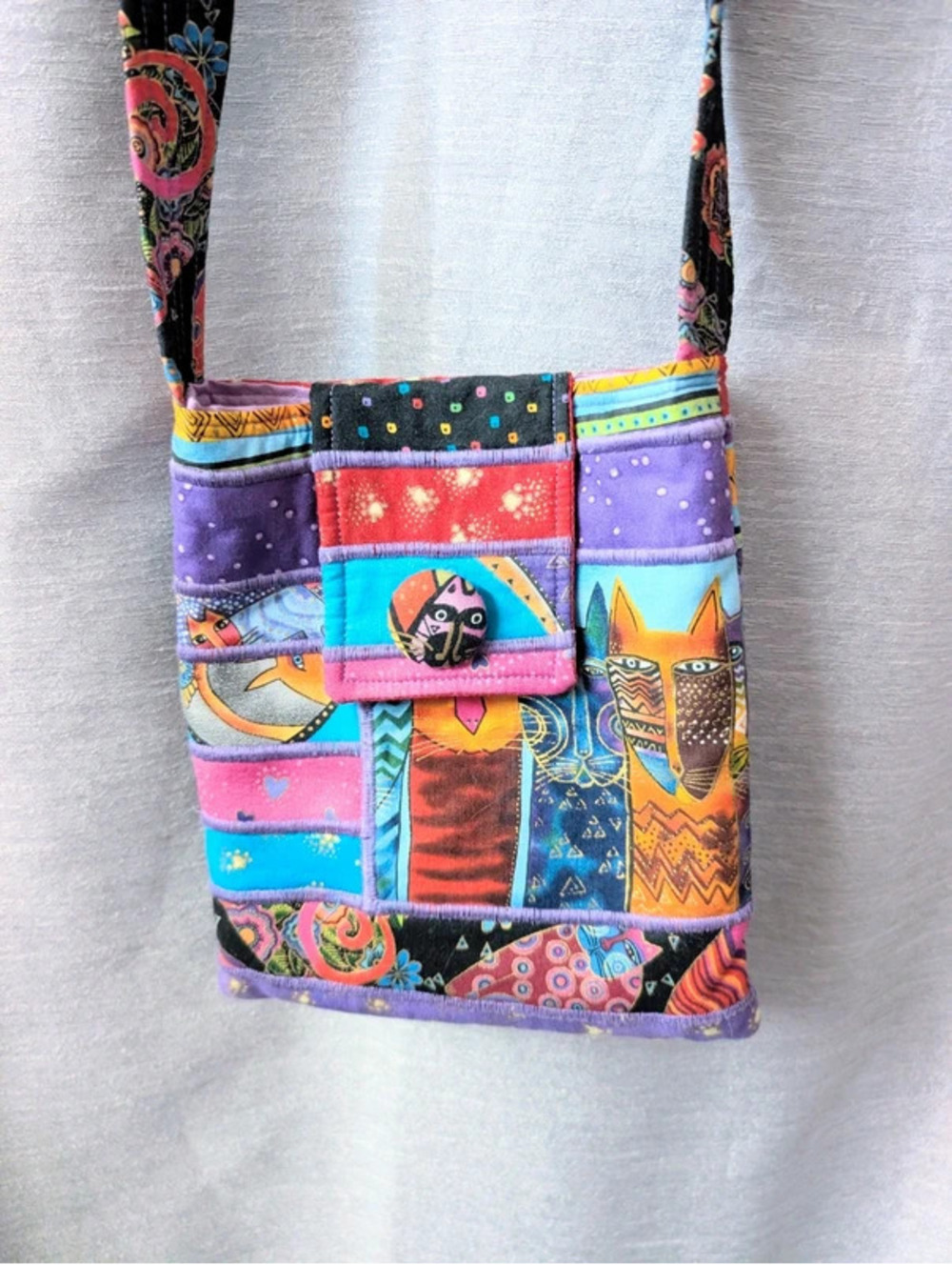 Laurel Burch Cat Fabric Cross Body Bag